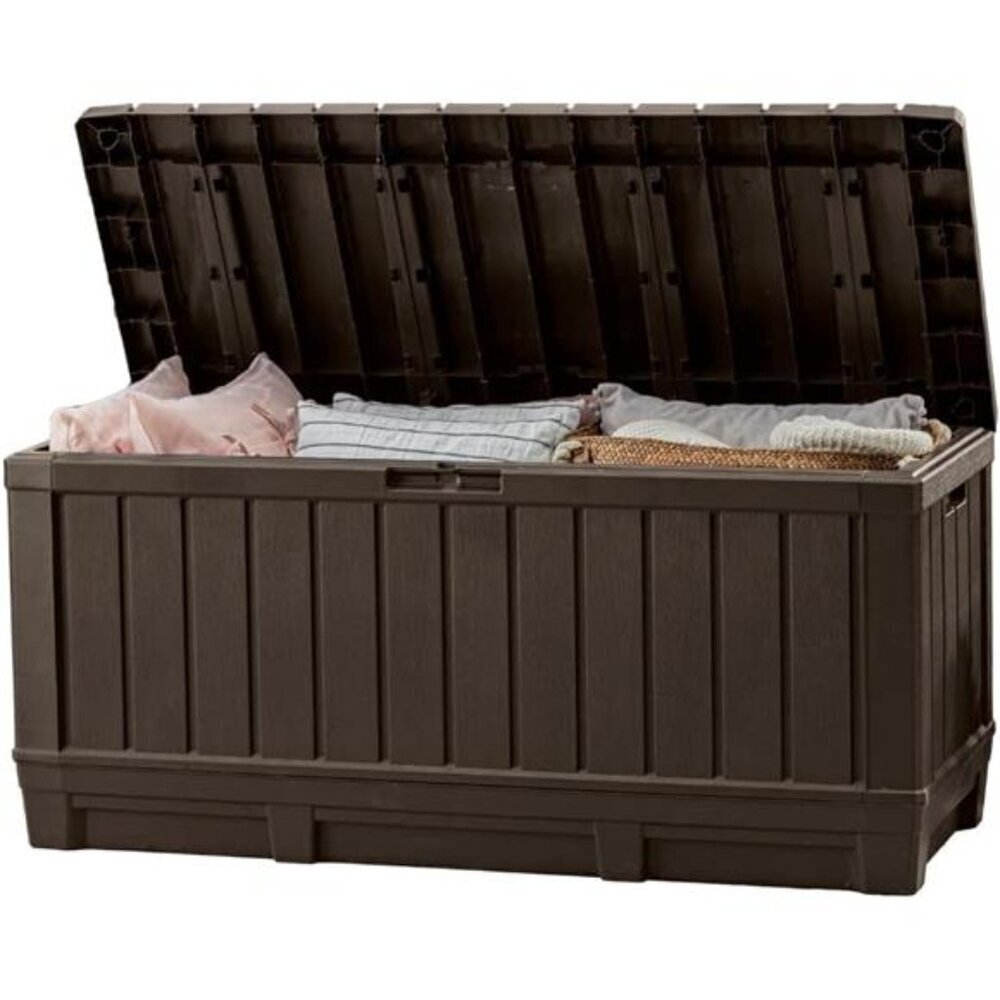 Sturdy Resin Deck Box 92 Gallon Outdoor Storage Patio